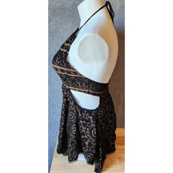 Intimately Free People Women's High Halter Neck Romper Playsuit Side Cutouts L - Picture 7 of 16